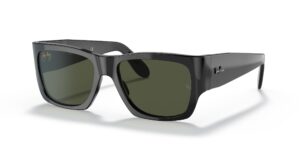 ray-ban rb2187 nomad square sunglasses, black/g-15 green, 54 mm