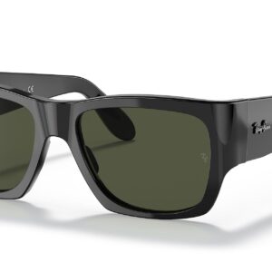 Ray-Ban RB2187 Nomad Square Sunglasses, Black/G-15 Green, 54 mm