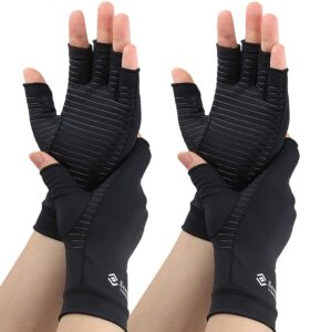 semikk 2 pair compression gloves for women men, copper arthritis gloves for rheumatoid arthritis osteoarthritis carpal tunnel