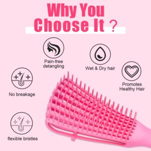 3 Pack Detangling Brush,TsMADDTs ez Detangler Hair Brushes for Natural Hair,Detangle Brush for Hair Textured 3a to 4c Kinky Wavy/Coily/Wet/Dry/Thick/Long/Curly