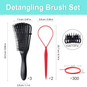 3 Pack Detangling Brush,TsMADDTs ez Detangler Hair Brushes for Natural Hair,Detangle Brush for Hair Textured 3a to 4c Kinky Wavy/Coily/Wet/Dry/Thick/Long/Curly