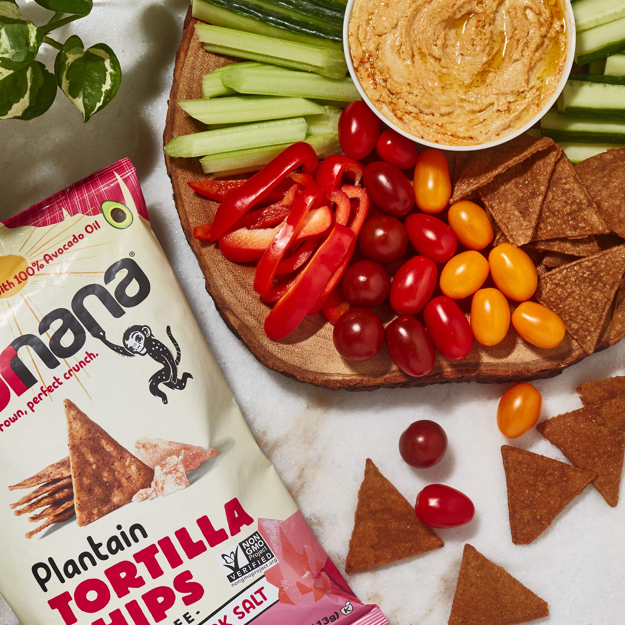 Barnana Grain-Free Plantain Tortilla Chips – Himalayan Pink Salt – 4 Ounce, 1 Pack – Gluten-Free, Corn-Free, Paleo – Golden Brown, Perfect Crunchy Snack - Made With 100% Avocado Oil