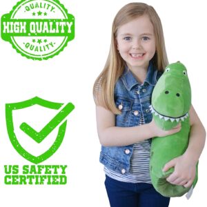 XDEMODA Seatbelt Pillow for Kids Travel - Dinosaur Seat Belt Cover & Cushion Pillow. Child Car Stuffed Plush Animal Travel Pillow. Safety Belt (Dinosaur)