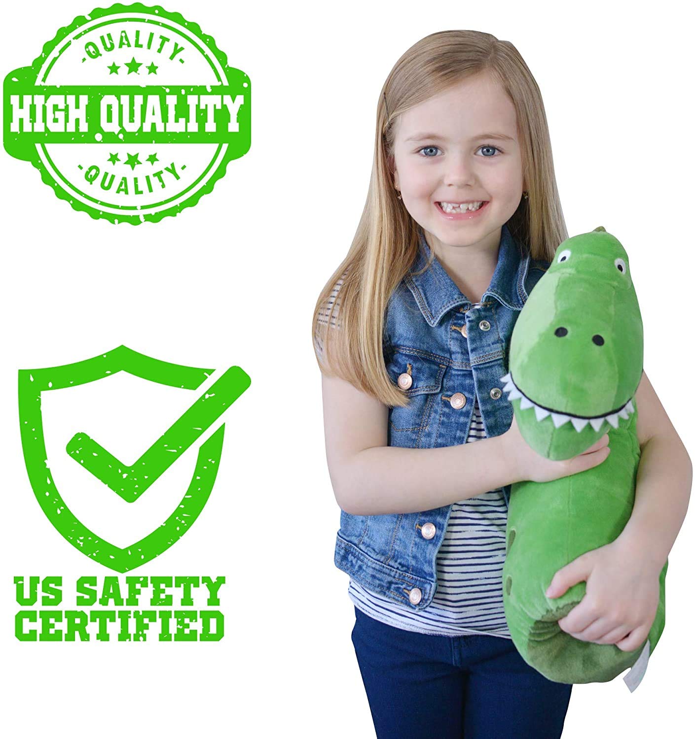 XDEMODA Seatbelt Pillow for Kids Travel - Dinosaur Seat Belt Cover & Cushion Pillow. Child Car Stuffed Plush Animal Travel Pillow. Safety Belt (Dinosaur)