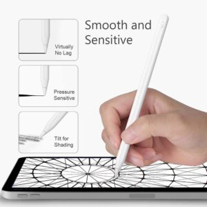 Tips Replacement for Apple Pencil 1st Gen & 2nd Generation, Pen Nibs for iPad Pro (4PCS Tips + 6 Covers)