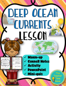 deep ocean currents lesson- earth's waters interactive notebook