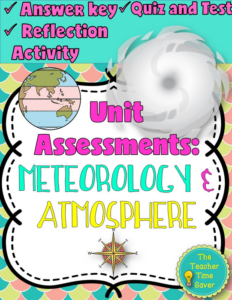 weather, climate, and atmosphere unit- test and quiz