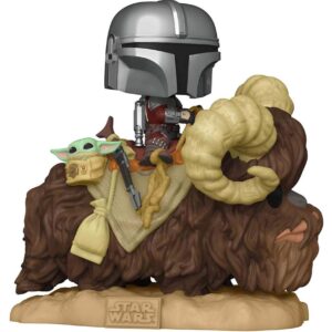 Funko POP Pop! Deluxe: Mandalorian - Mandalorian on Bantha with Child, Multicolor, Standard