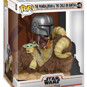 Funko POP Pop! Deluxe: Mandalorian - Mandalorian on Bantha with Child, Multicolor, Standard