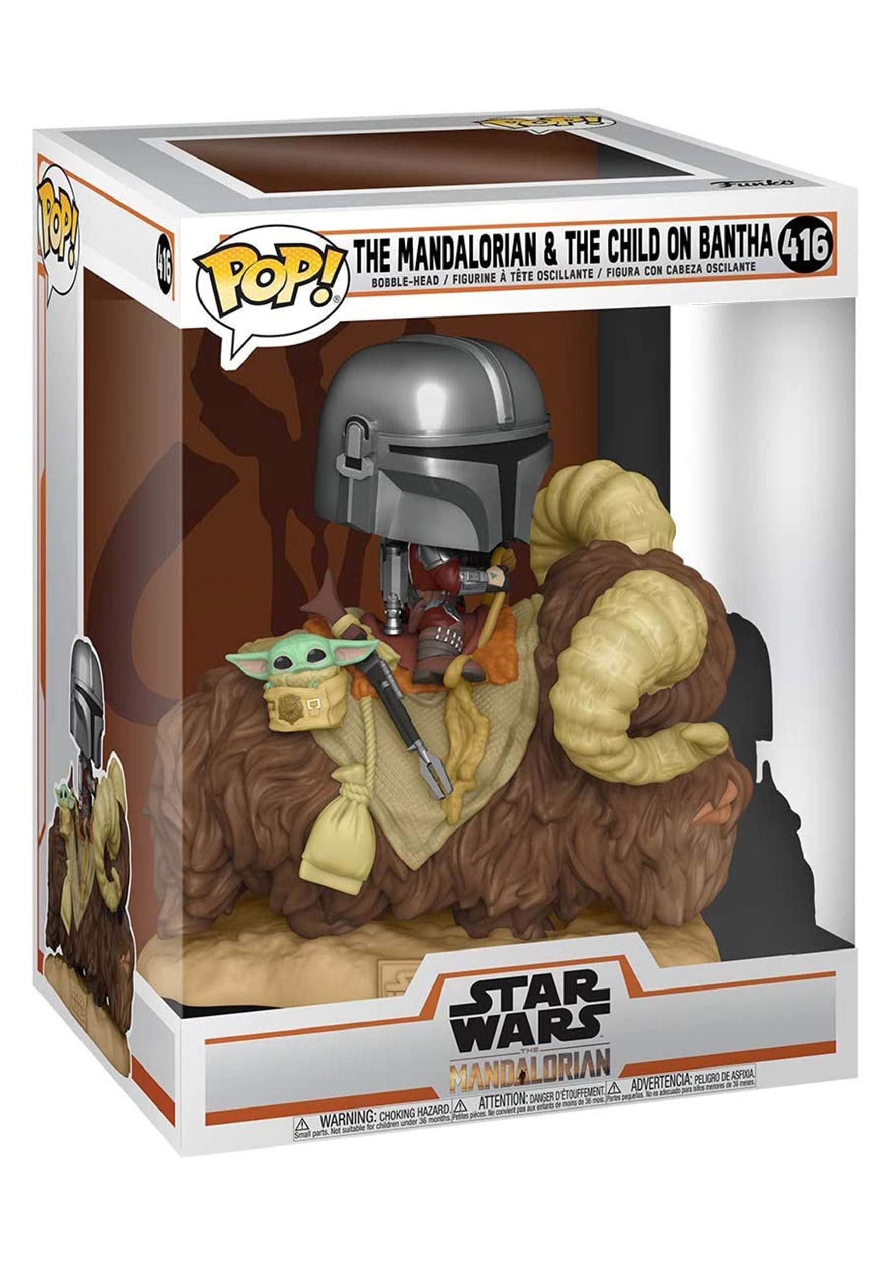 Funko POP Pop! Deluxe: Mandalorian - Mandalorian on Bantha with Child, Multicolor, Standard