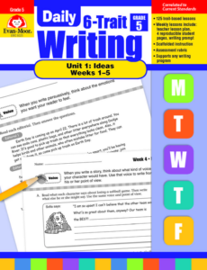 daily 6-trait writing bundle, grade 5, unit 1 ideas, weeks 1-5