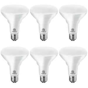 energetic led flood light bulbs br30, 65w equivalent, dimmable, warm white 3000k, 750lm, indoor flood lights for recessed cans, energy star & cri 90, ul listed, 6 pack