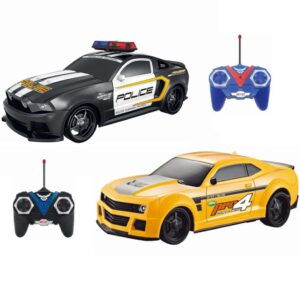 rc remote control police car & racing sports car 1:24 scale radio control police chase fun | two players can play together