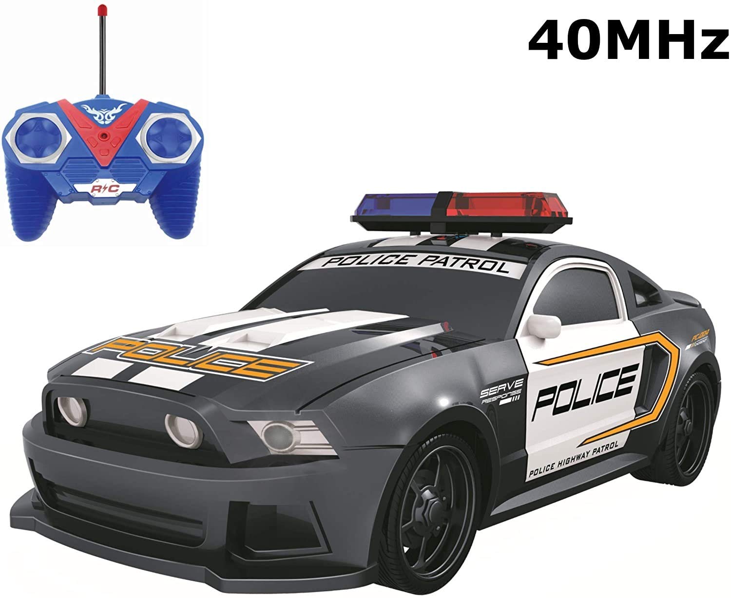 RC Remote Control Police Car & Racing Sports Car 1:24 Scale Radio Control Police Chase Fun | Two Players Can Play Together