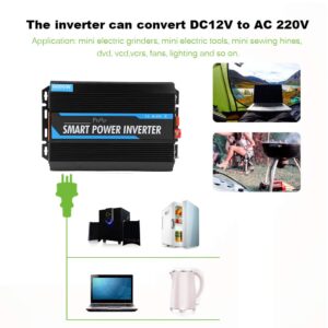 Car Power Inverter, 2000W 12V to 220V Pure Sine Power Voltage Inverter Transformer Auto Accessory