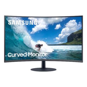 samsung t550 series 27-inch fhd 1080p computer monitor, 75hz, curved, built-in speakers, hdmi, display port, freesync (lc27t550fdnxza)
