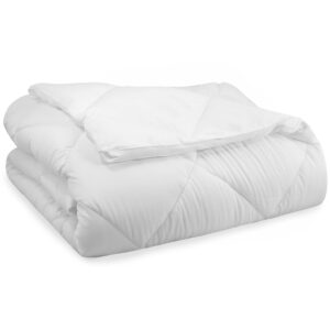 Serta Air Dry Year Round Quilt-Stitched Microfiber Fill Down Alternative Comforter, Twin, White