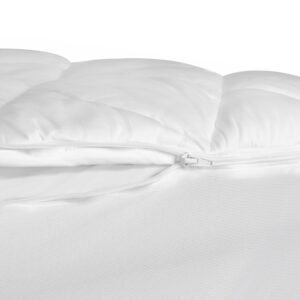 SERTA Extra Comfort Fiber Fill Cooling Fitted Mattress Pad Cover, Twin, White