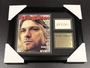 kurt cobain nirvana facsimile autographed reprint framed magazine 8x10 photo