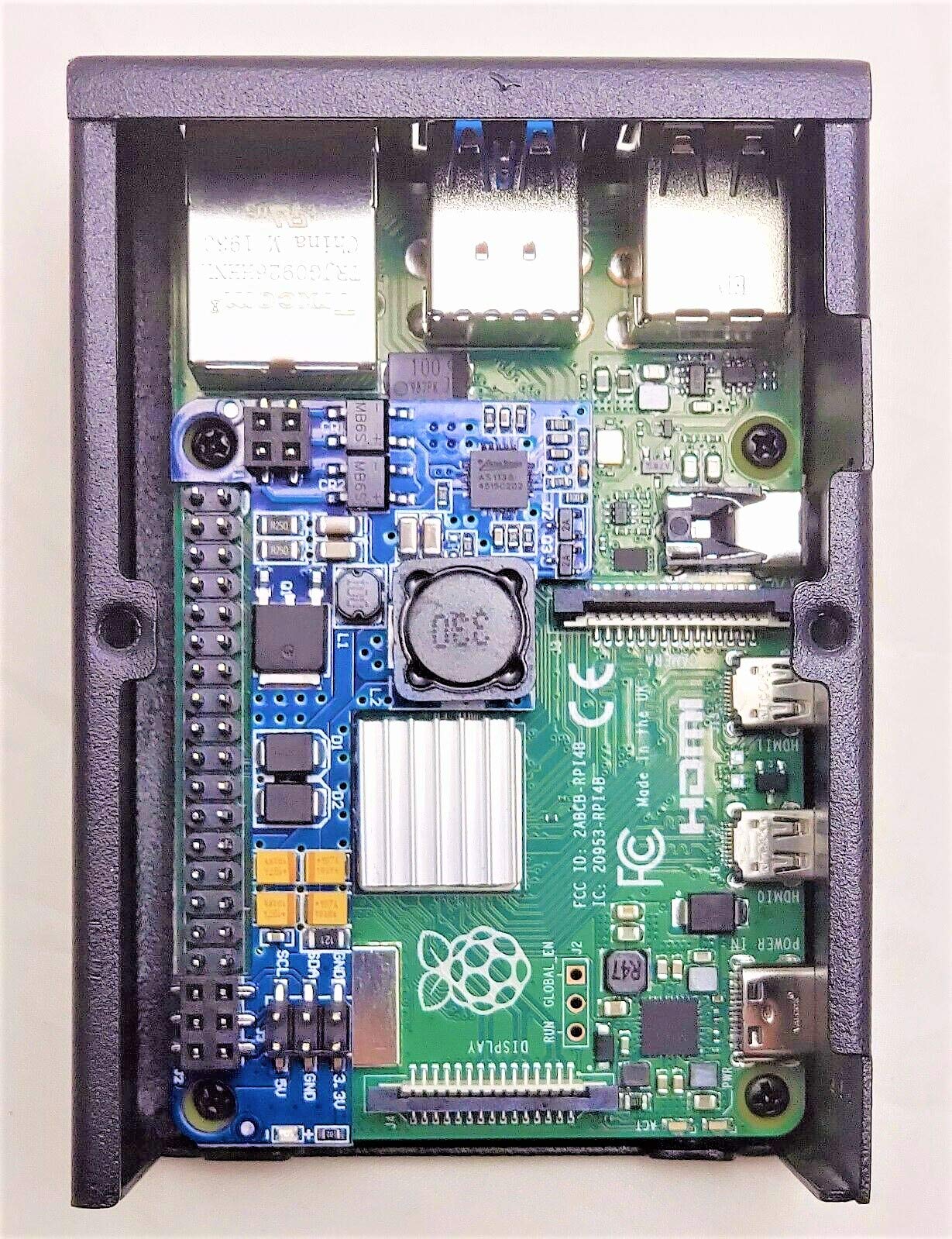 Raspberry Pi Deep Case PoE 5.2V@3.5A HAT Metal Enclosure Protective Box Cooling Fan 17.5Watt Power Over Ethernet (POE) HAT PoE Network Standard Compliant for Rpi 4 Model B by CMC TECH