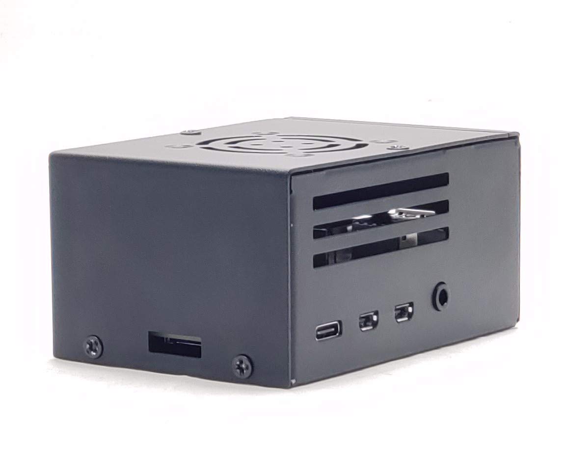 Raspberry Pi Deep Case PoE 5.2V@3.5A HAT Metal Enclosure Protective Box Cooling Fan 17.5Watt Power Over Ethernet (POE) HAT PoE Network Standard Compliant for Rpi 4 Model B by CMC TECH