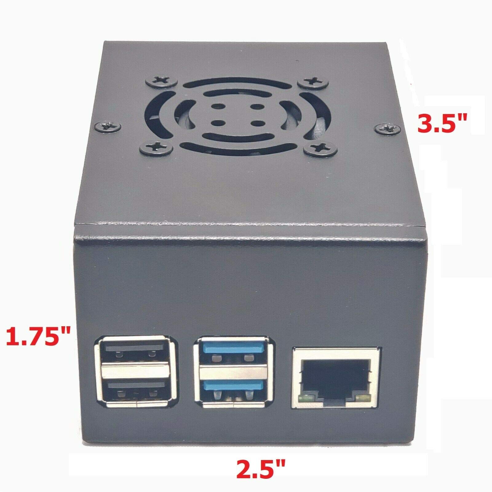 Raspberry Pi Deep Case PoE 5.2V@3.5A HAT Metal Enclosure Protective Box Cooling Fan 17.5Watt Power Over Ethernet (POE) HAT PoE Network Standard Compliant for Rpi 4 Model B by CMC TECH