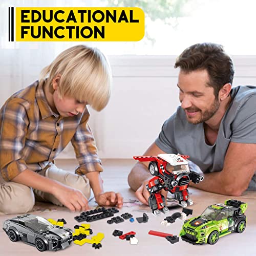 PANLOS 862 PCS Robot Building Toys, 8 in 1 Creative Construction Transform Racing Car Building Bricks Vehicles Kit, STEM Learning Building Blocks Set, Birthday Gifts for Kids Boys Girls Age 6-14