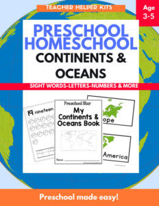 preschool homeschool- continents unit- preschool worksheets- kindergarten worksheets- homeschool preschool-letters- tracing