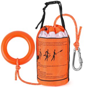 ntr water rescue throw bag with 70 feet of rope in 3/10 inch tensile strength rated to 1844lbs, throwable device for kayaking and rafting, safety equipment for raft and boat