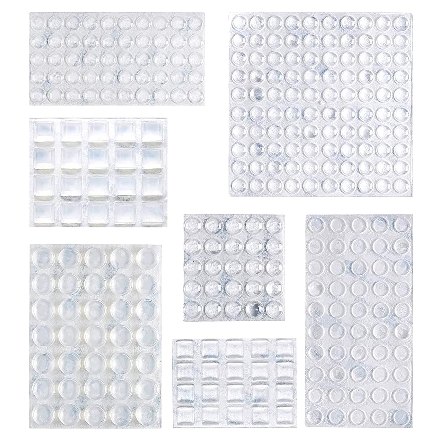 Amazon Basics 300-Piece Clear Self Adhesive Rubber Bumpers Pads, 6.9 x 4.5 x 0.6 Inch