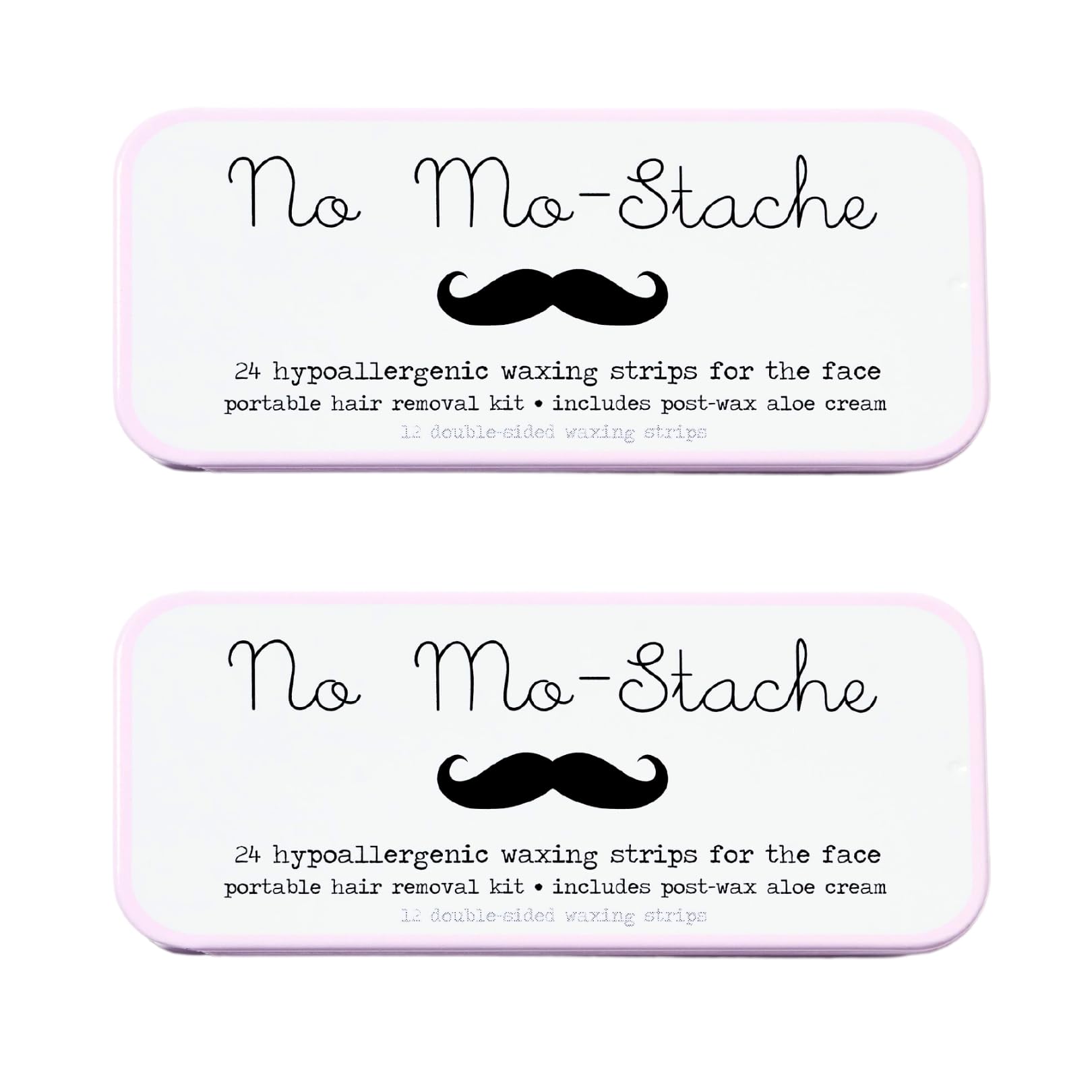 No Mo-Stache Lip Wax Kit 24 count 2 Pack - Skin Friendly Easy to Use Wax Strips - 2 Pack Travel Friendly Lip Wax Strip - Lip Hair Removal in No Time - Skin Exfoliator Hair Removal Strips