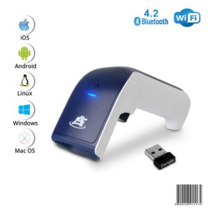 ScanAvenger Wireless Portable 1D Bluetooth Barcode Scanner: Hand Scanner 3-in-1, Cordless, Rechargeable Scan Gun for Inventory - USB Barcode Reader (1D Only with No Next Gen Stand)