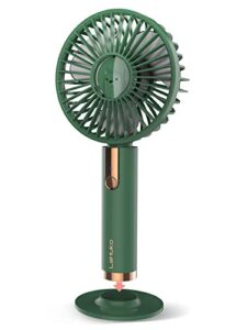 lahuko mini handheld fan, usb desk fan, small personal portable table fan with usb rechargeable battery operated cooling folding electric fan for travel office room household(green)