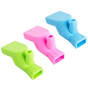 3pcs silicone faucet extender spout cover faucet extender protector sink extender for children toddler (green blue pink)