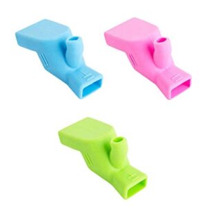 3Pcs Silicone Faucet Extender Spout Cover Faucet Extender Protector Sink Extender for Children Toddler (Green Blue Pink)