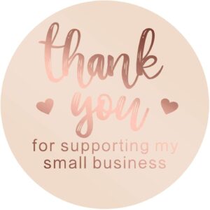aiex 1.5 inch thank you sticker foil thank you for supporting my small business labels for sealing, decoration(1 roll, 500 stickers)