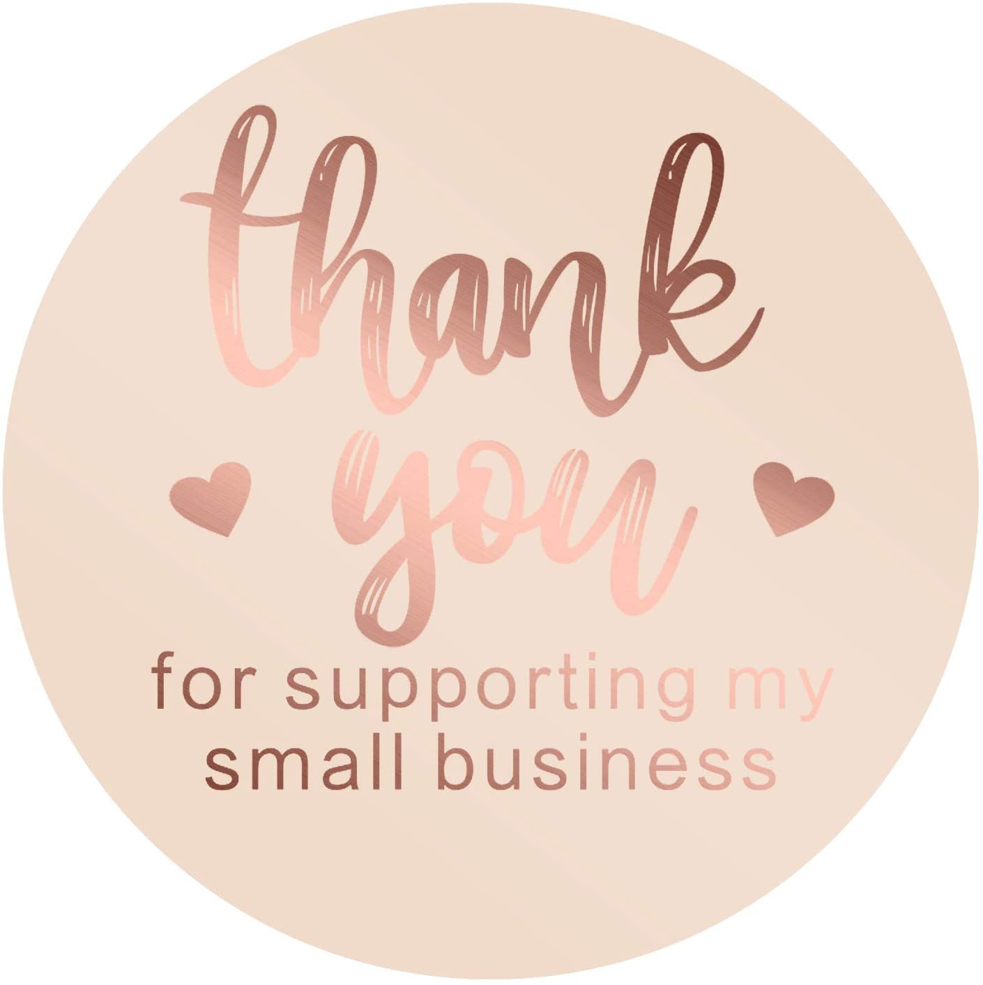 AIEX 1.5 Inch Thank You Sticker Foil Thank You for Supporting My Small Business Labels for Sealing, Decoration(1 Roll, 500 Stickers)