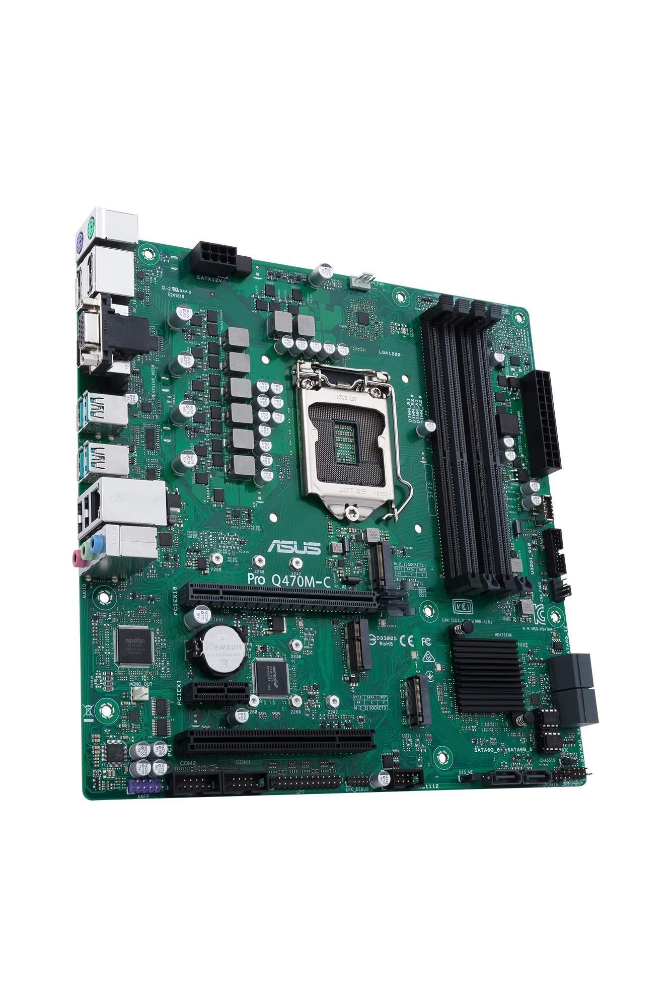 ASUS PRO Q470M-C/CSM LGA1200 (Intel® 10th Gen) uATX Commercial Motherboard (Intel vPro, Intel LAN, 2xDisplayPorts, HDMI/D-Sub,TPM, LPC debug Header and ASUS Control Center Express)