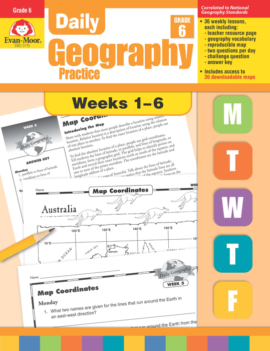 Daily Geography Practice, Grade 6, Weeks 1–6