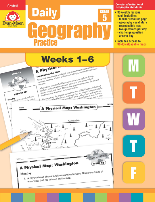 Daily Geography Practice, Grade 5, Weeks 1–6