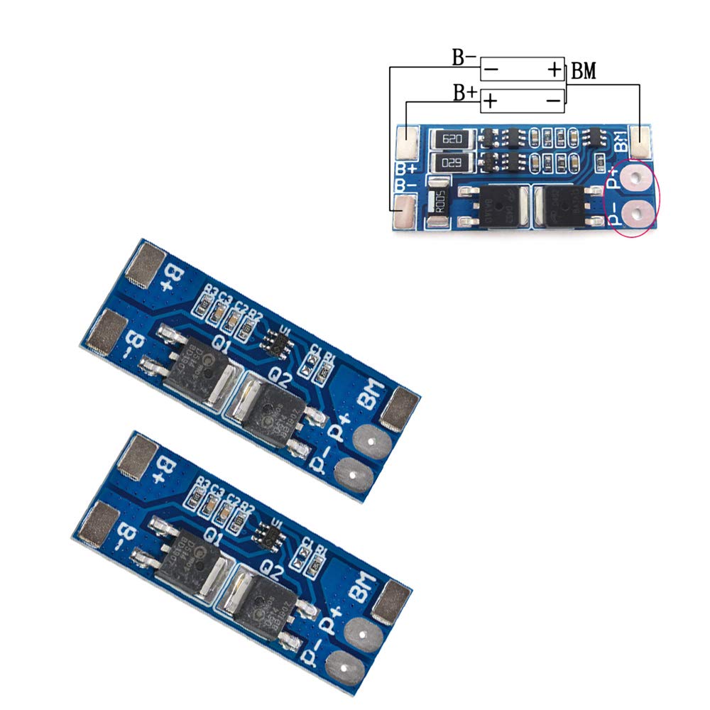 Comimark 2Pcs 2S 8A 7.4V Balance 18650 Li-ion Lithium Battery BMS Charger Protection Board