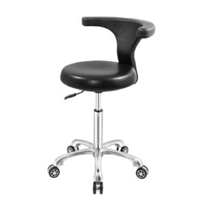 nazalus rolling stool task chair drafting adjustable with wheels and backrest heavy duty for office kitchen medical dentist shop lab and home(without footrest)