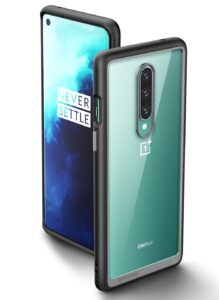 supcase unicorn beetle style series case designed for oneplus 8, premium hybrid protective clear case (black)