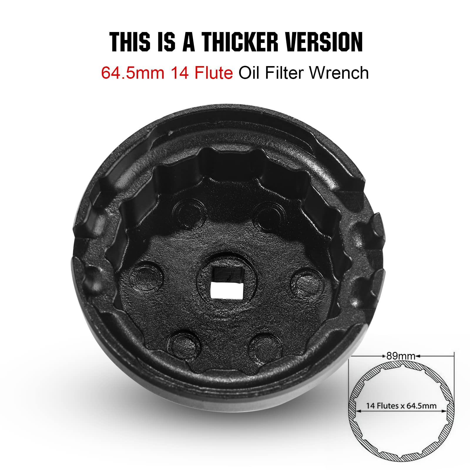 3mirrors Oil Filter Wrench Oil Filter Removal Tool Compatible with Toyota Lexus Scion RAV4 Camry Tundra Highlander Sienna Prius 2.5-5.7L Engine with 64mm Cartridge Style Oil Filter System