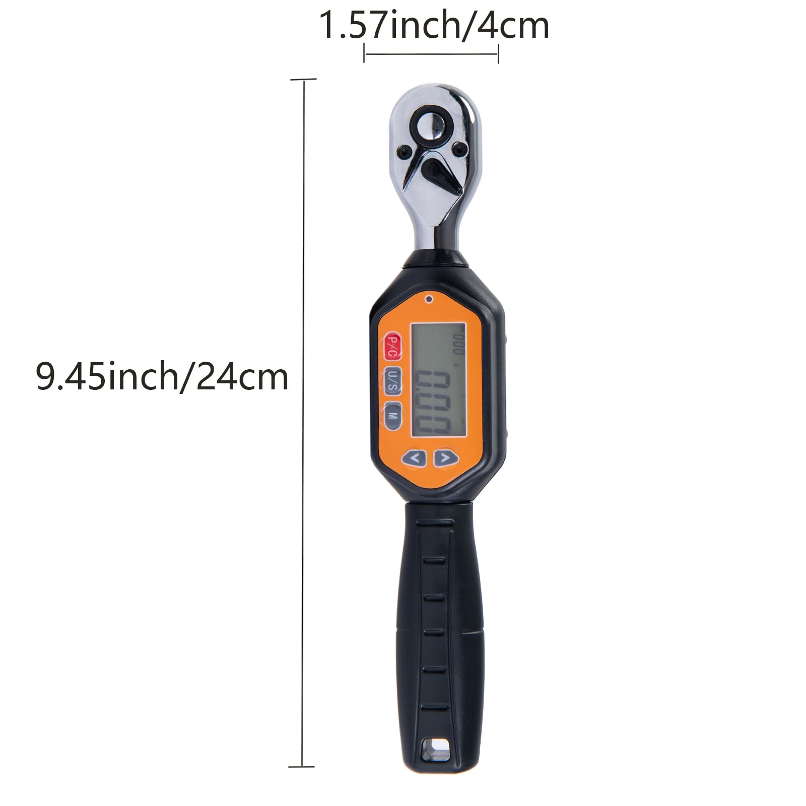 Beslands 3/8 inch Digital Torque Wrench, 1.3-44.25 ft-lbs Range Accurate of Clockwise ±2% / Counterclockwise ± 2.5% LED and Buzzer Calibrated (15.93-531.04 in-lbs) (1.8 to 60 Nm)