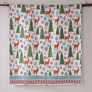 Levtex Home Merry & Bright Collecion - Tinsel Quilt Set - Full/Queen Holiday Quilt 88x92 and Two Standard Shams 20x26 - Folk Christmas Reindeer - Reversible