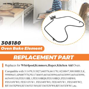 wp308180 W10308477 Oven Bake Element replacement for Whirlpool oven heating element wp308180 by Beaquicy - Suitable for Kenmore,Whirlpool ovens rf366pxxn2,fep310en0,rf365pxyn0,rf327pxvw,fep310bl,etc.