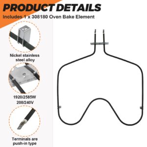 wp308180 W10308477 Oven Bake Element replacement for Whirlpool oven heating element wp308180 by Beaquicy - Suitable for Kenmore,Whirlpool ovens rf366pxxn2,fep310en0,rf365pxyn0,rf327pxvw,fep310bl,etc.