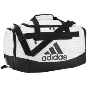 adidas unisex defender 4 small duffel bag, two tone white/black, one size