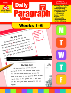 daily paragraph editing, grade 2, weeks 1-6